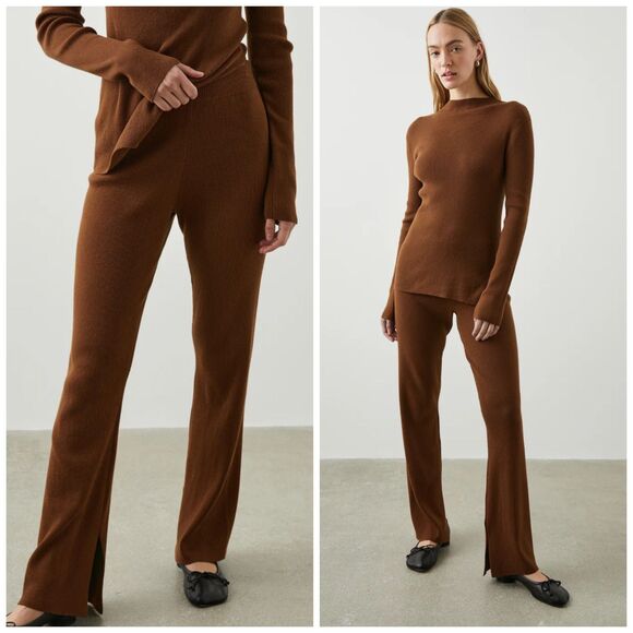 NEW Rails Jules Ribbed Pants in Fox Brown - Picture 1 of 9